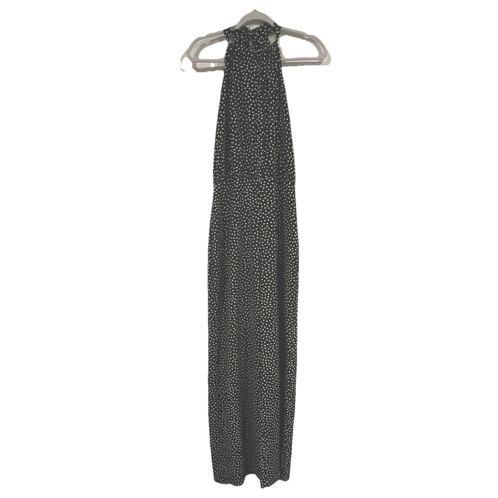 Zara Black White Polka Dot Halter Neck Wide Leg Jumpsuit Large